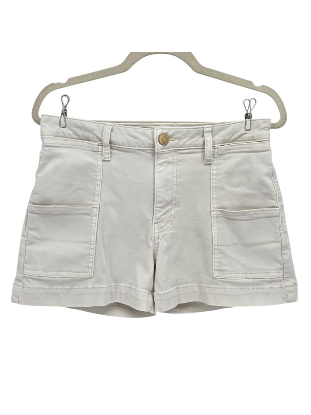 Kut From The Kloth Womens 6 Shorts Jane High Rise Short Denim Jean Ivory Pockets